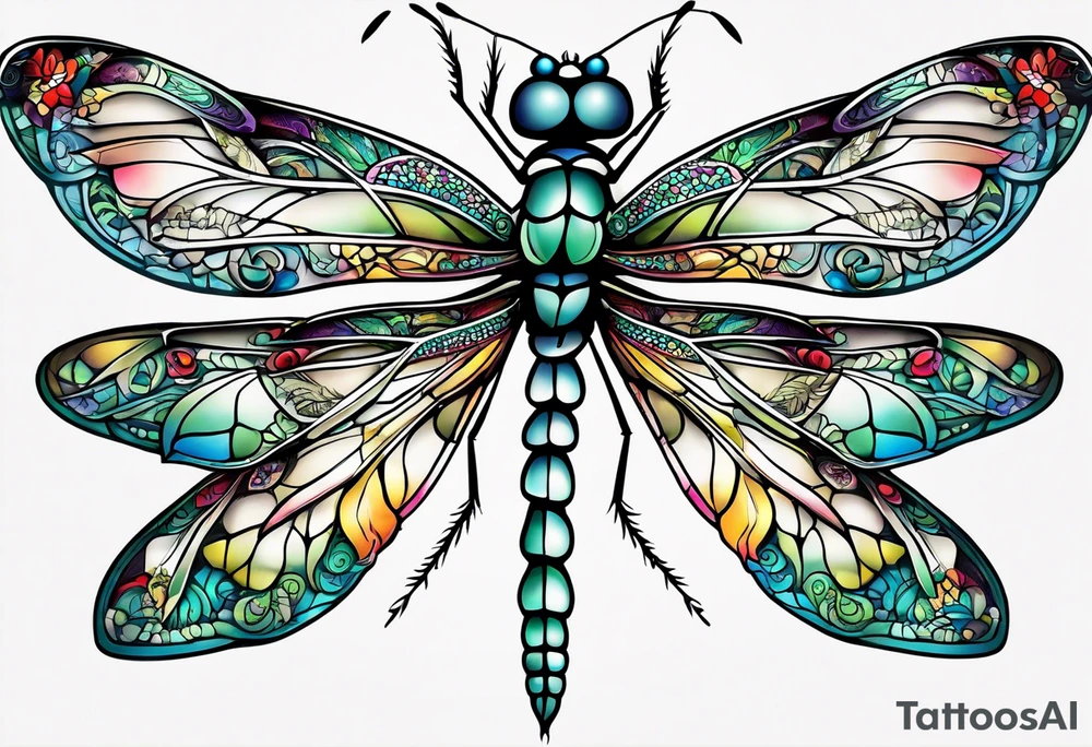 dragon fly with I will follow written under tattoo idea