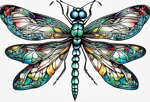 dragon fly with I will follow written under tattoo idea