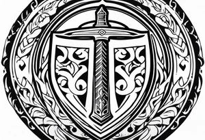 Valhalla sword shield axe armour tattoo idea