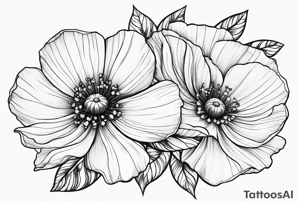 Cosmo and poppy flower tattoo idea