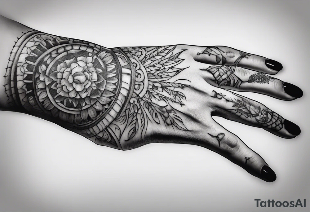 Skeleton hand tattoo idea