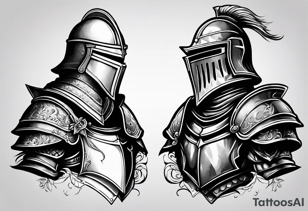 knight with heavy armor tattoo idea