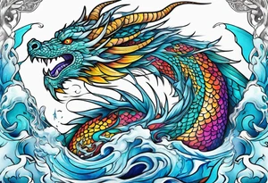 Dragon breathing ice tattoo idea