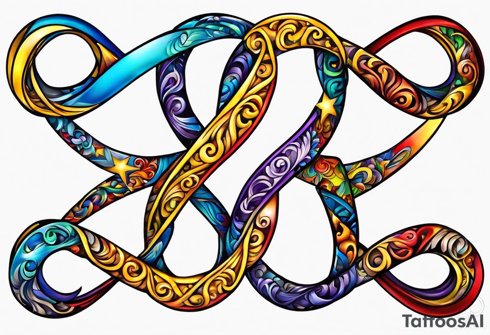 Infinity sign with autism colored border tattoo idea