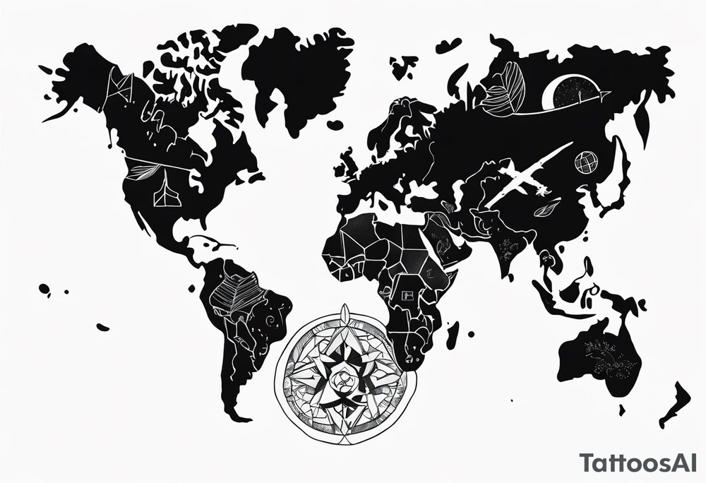 Travel the world tattoo idea