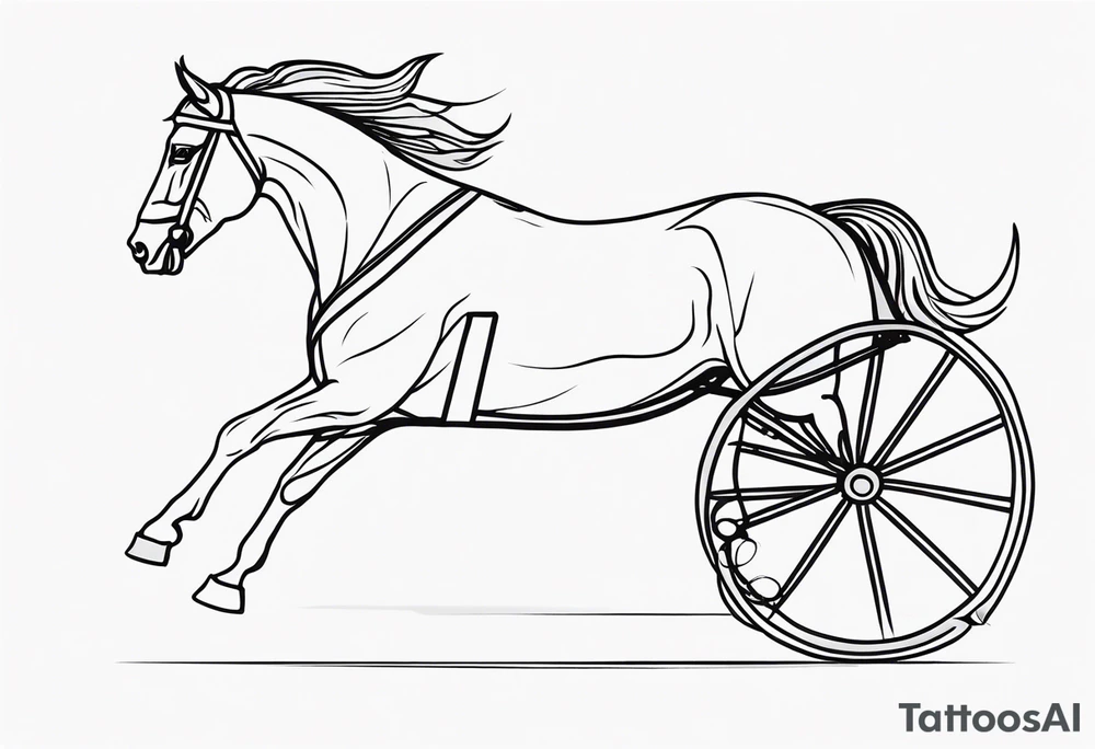 Horse drawn using a single line tattoo idea