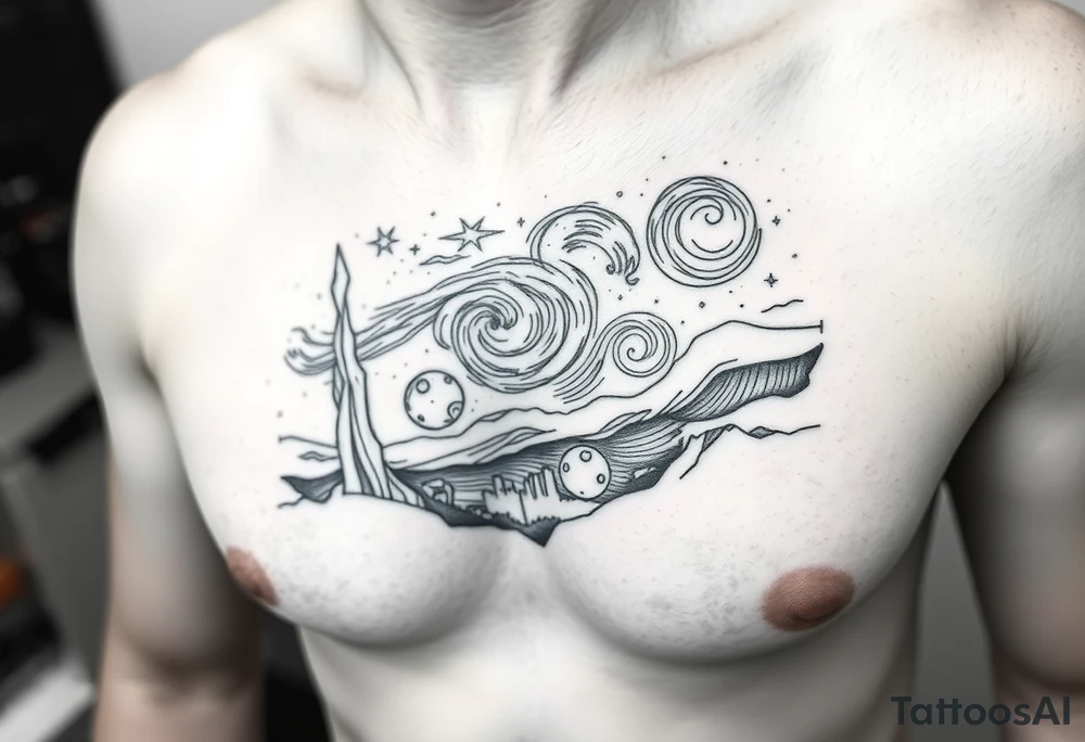 Starry night tattoo idea