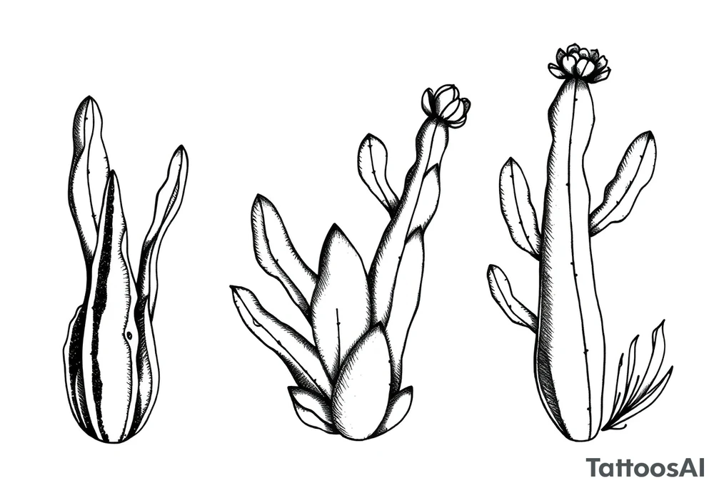 Cute cacti tattoo idea