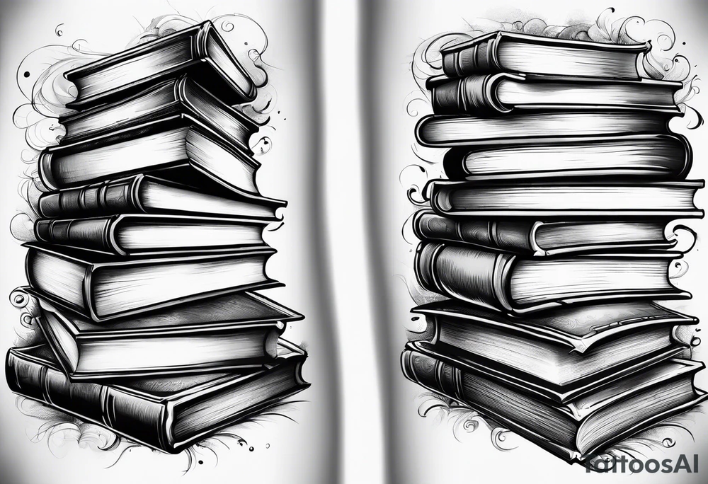 Stack of books tattoo idea