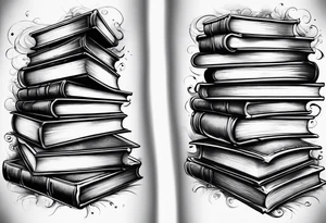 Stack of books tattoo idea
