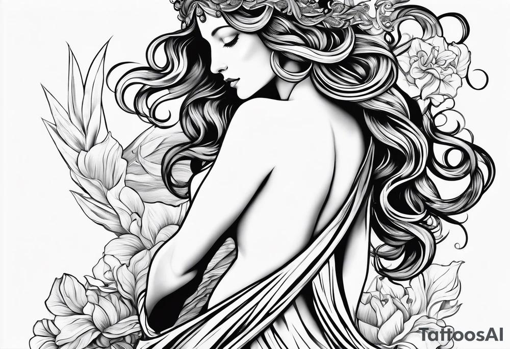 Venus the goddess from behind tattoo idea