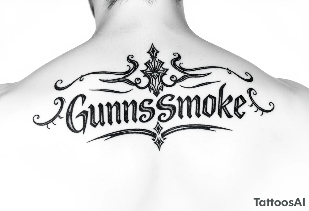 tramp stamp the says gunsmokesolo tattoo idea