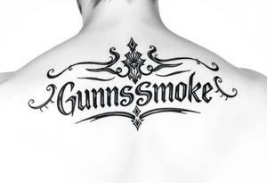 tramp stamp the says gunsmokesolo tattoo idea
