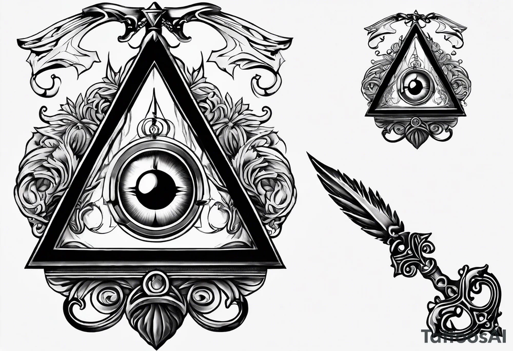 Eye of providence
Dagger
Square
Compass
Staff of caduceus
G
Oil Lamp of nightingale tattoo idea