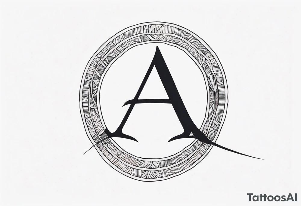 A headband with the letters A R in the middle tattoo idea