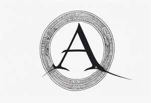 A headband with the letters A R in the middle tattoo idea