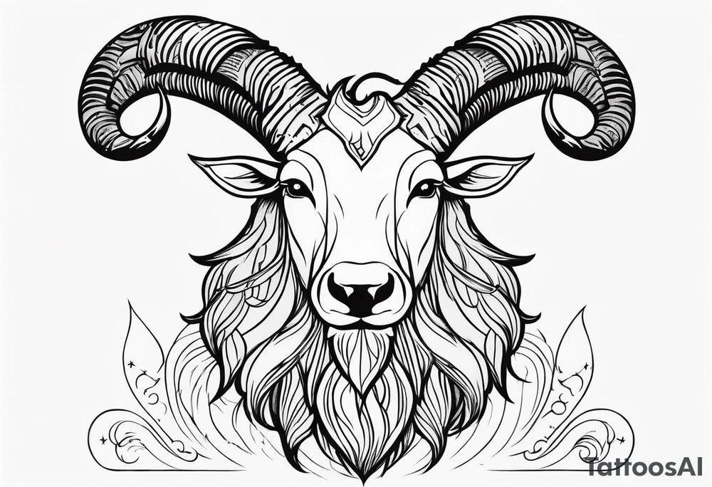capricorn with beard tattoo idea
