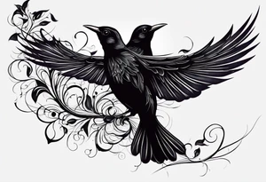 Your interpretation of the Beatles song blackbird. Be abstract and not realistic tattoo idea