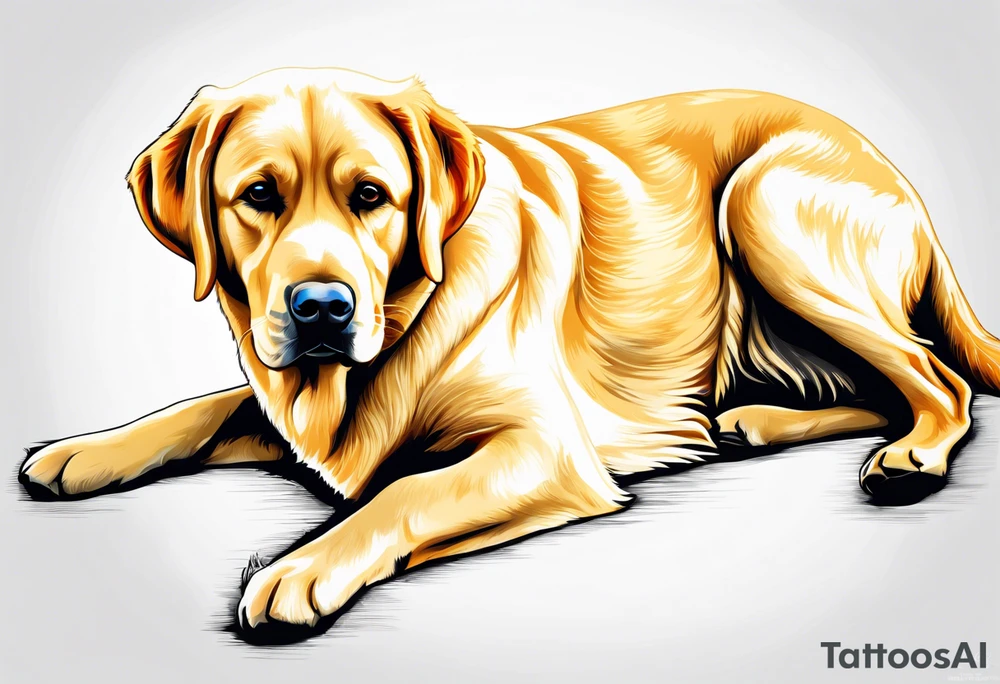 yellow Labrador retriever with a golden retriever tattoo idea