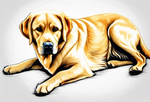 yellow Labrador retriever with a golden retriever tattoo idea