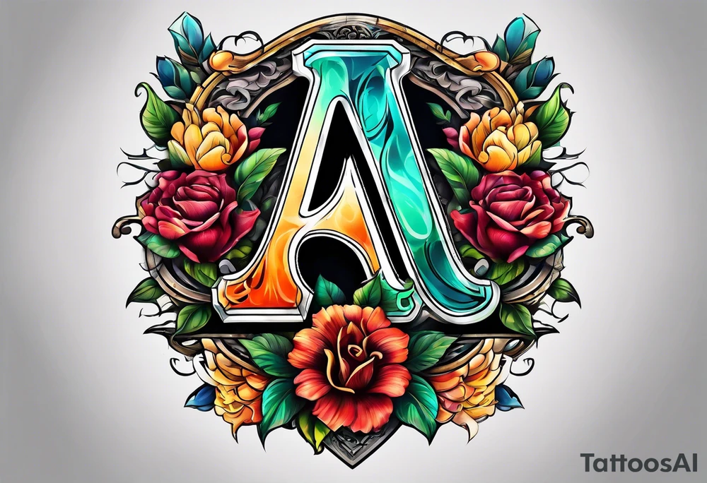 the letters A and R tattoo idea