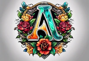 the letters A and R tattoo idea