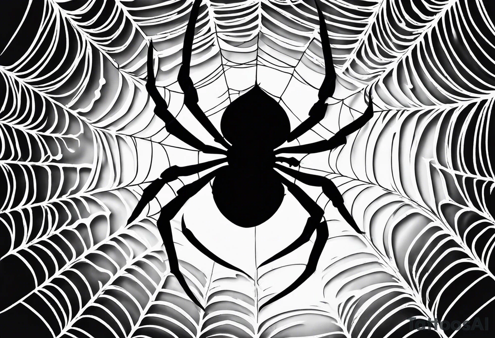 Spider web with black widow tattoo idea
