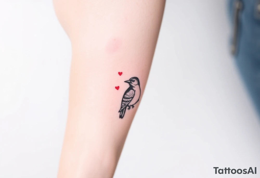 A bear, woodpecker and cardinal tattoo idea