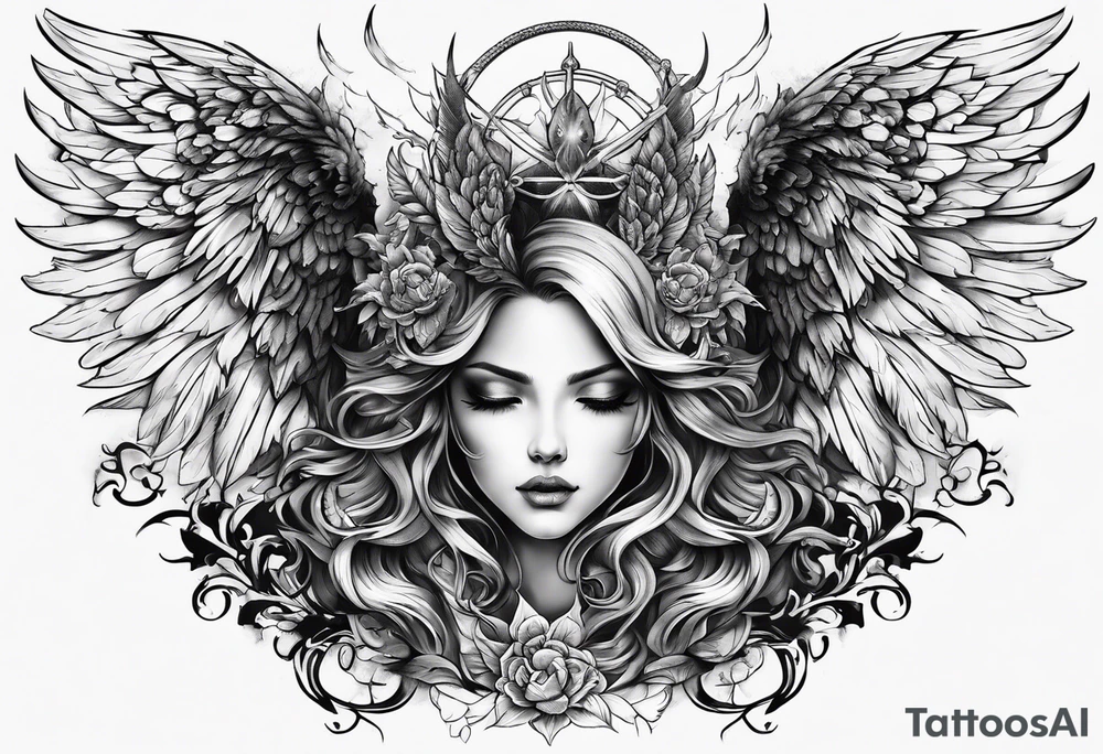 Angel vs demons tattoo idea