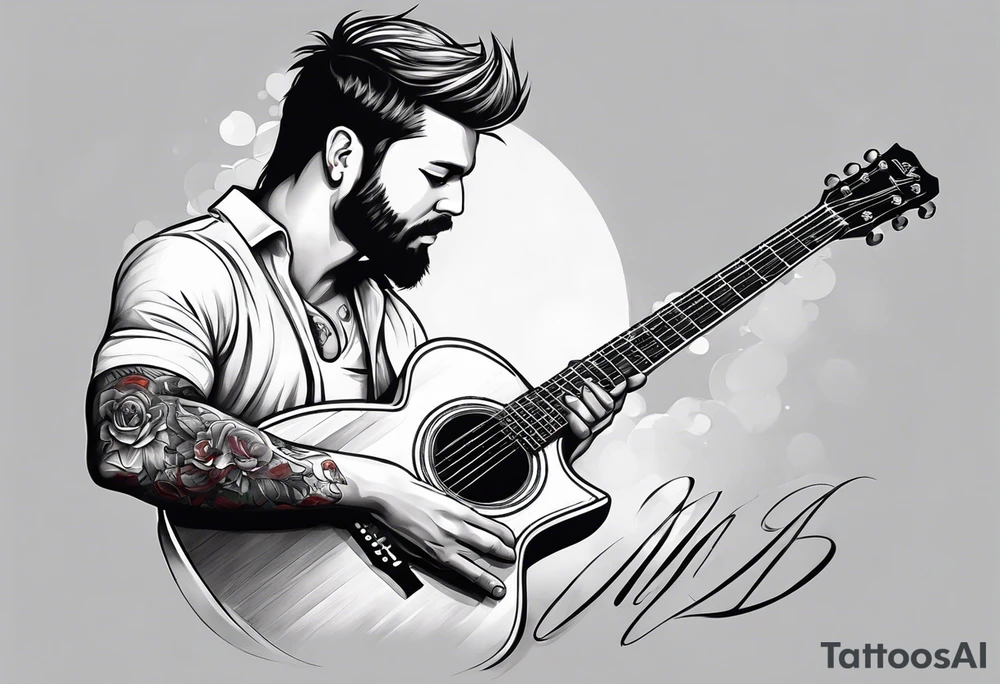 Father and child guitar tattoo idea