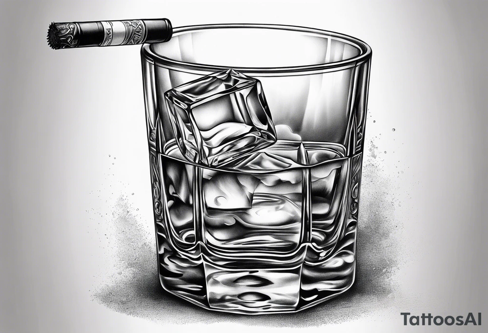 whiskey glass and a cigarette tattoo idea