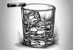 whiskey glass and a cigarette tattoo idea
