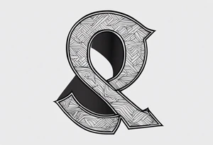 A spade symbol with the letter "Q" embedded in the center. tattoo idea