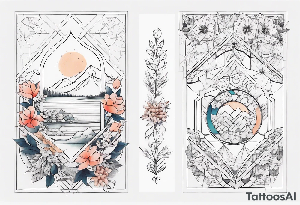 delicate minimalist pathwork sleeve tattoo tattoo idea