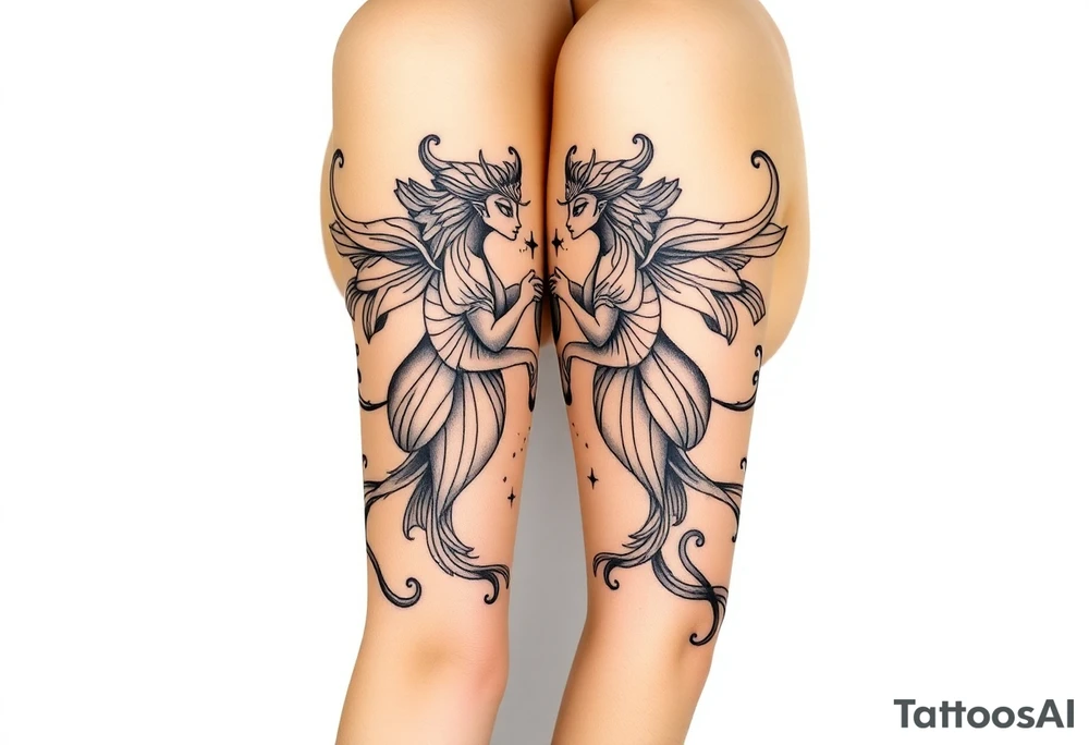 Asian, Gemini, twins tattoo idea
