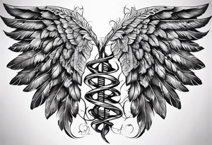 DNA helix made from angel wing.
add leaf tattoo idea