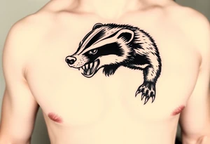 A view of a bloodthirsty honey badger showing its claws tattoo idea