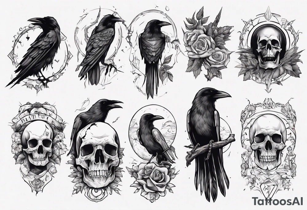 Death and raven tattoo idea