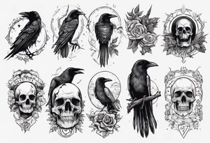 Death and raven tattoo idea