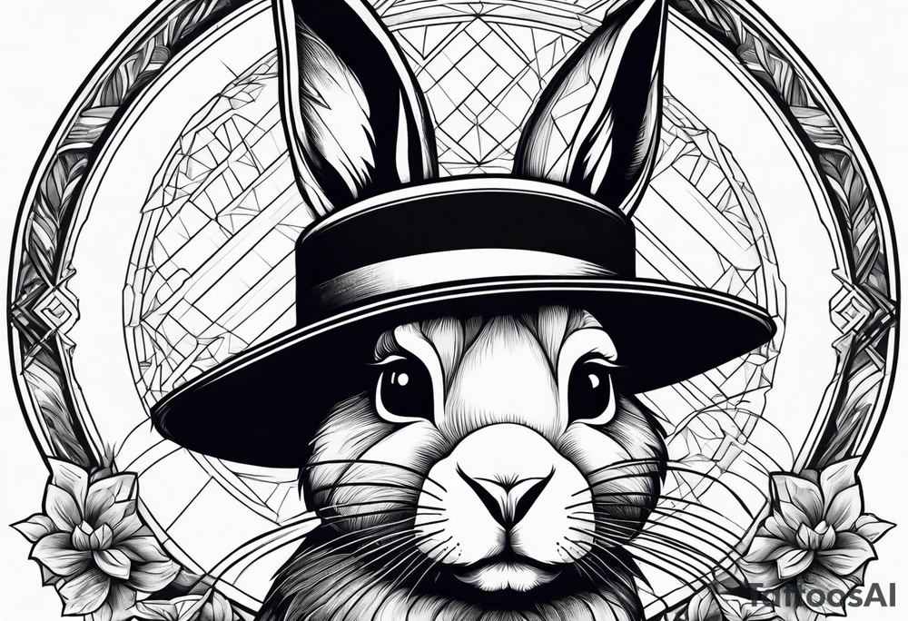 a bunny with a hat tattoo idea