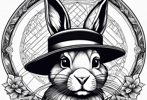 a bunny with a hat tattoo idea