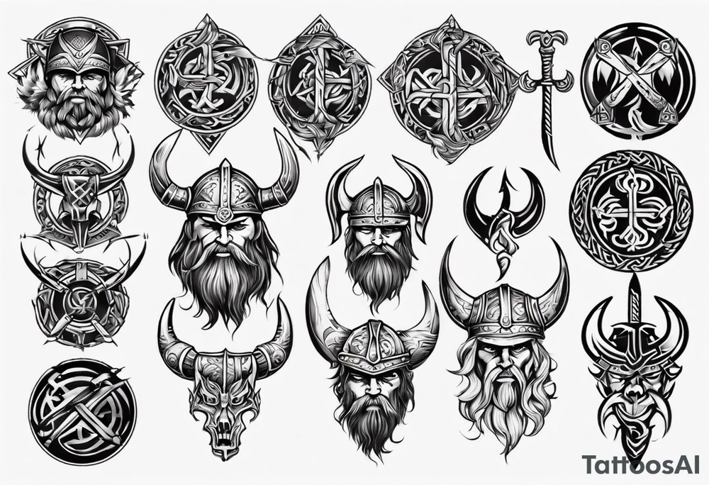 Viking symbols tattoo idea