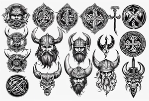 Viking symbols tattoo idea