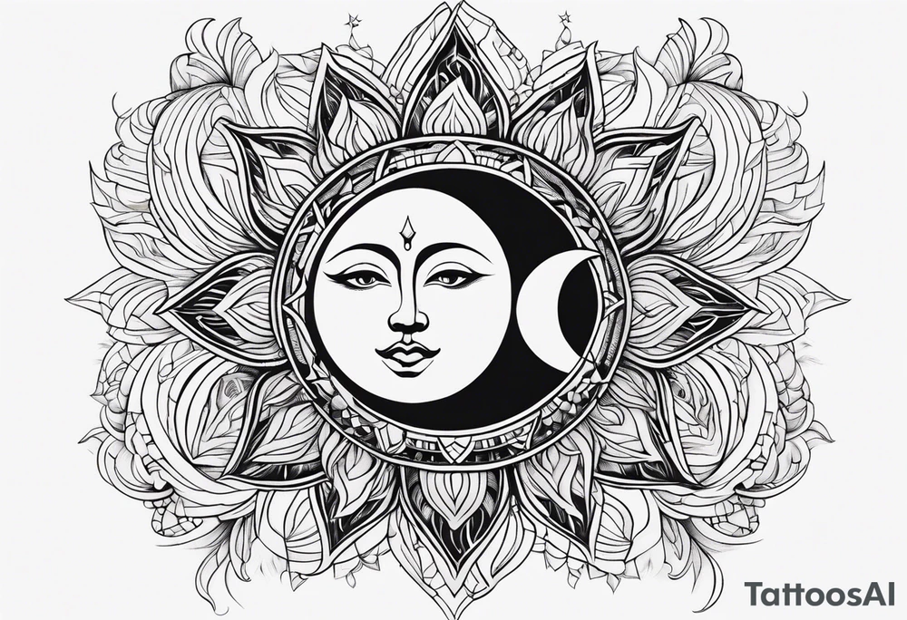 Sun and moon tattoo idea
