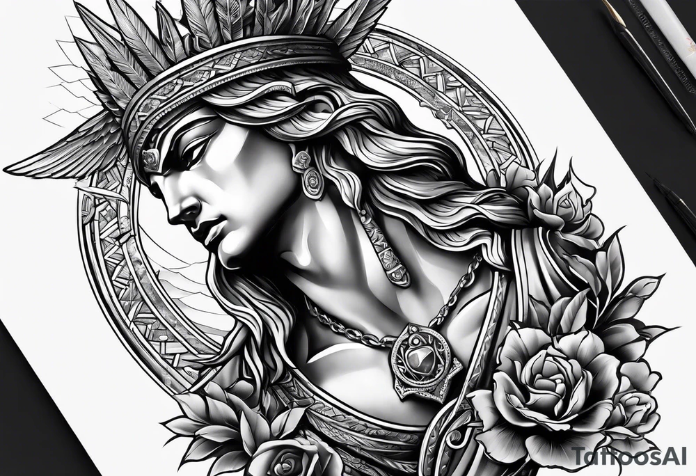 Forearm tattoo god of justice tattoo idea