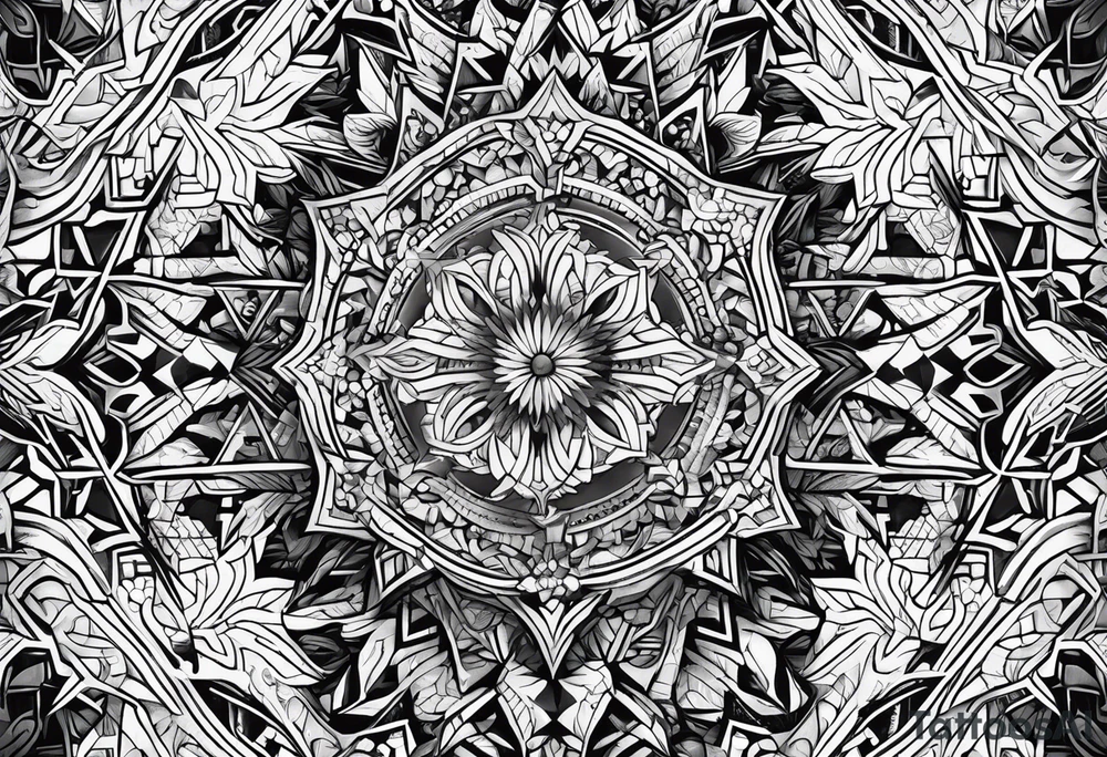 Repeating ice crystal pattern tattoo idea
