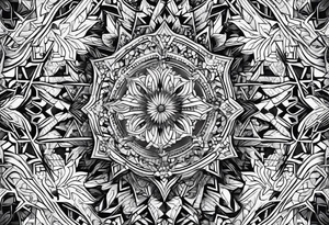 Repeating ice crystal pattern tattoo idea