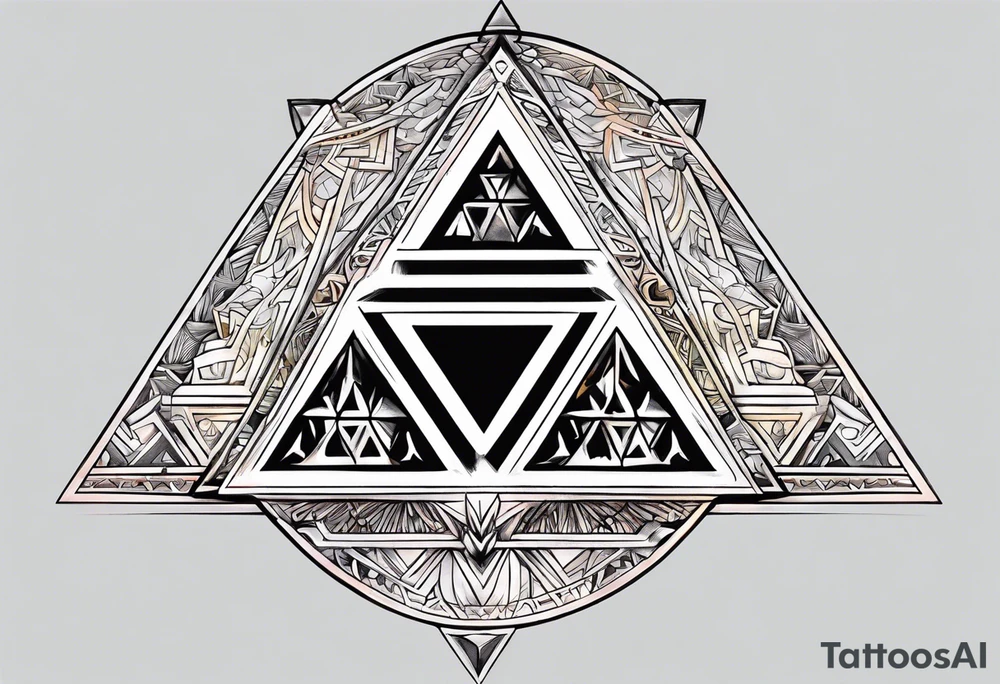 Triforce from the Zelda series highlighting courage And femininity tattoo idea