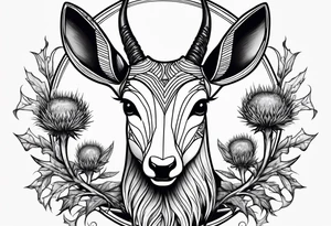Springbok and scottish thistle tattoo idea