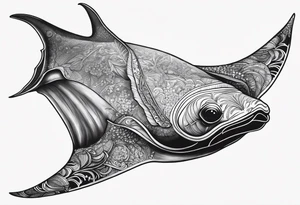 Manta ray swimming tattoo idea
